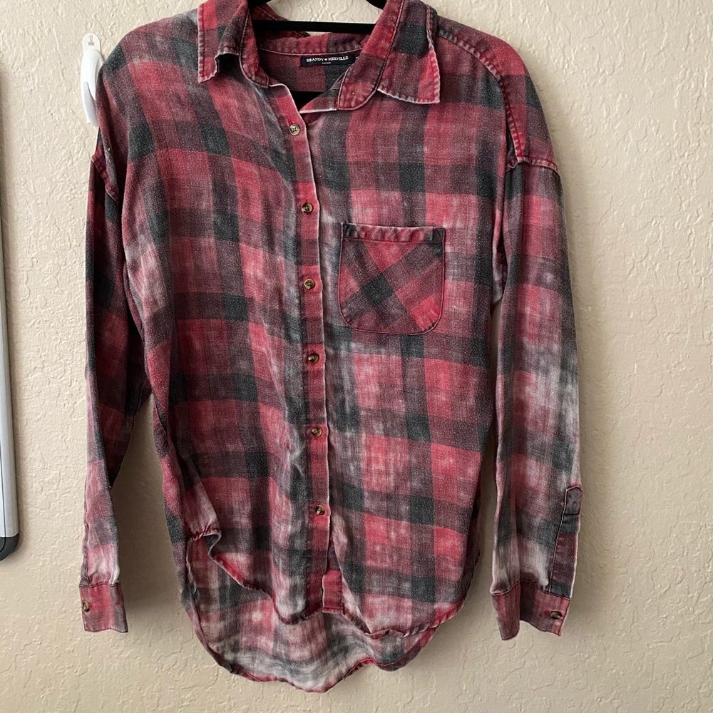 Brandy Melville distressed flannel